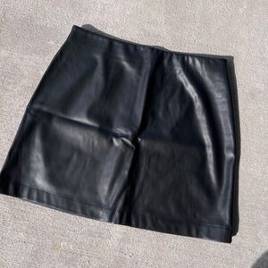 Calvin Klein Jeans vegan leather mini skirt black NWOT